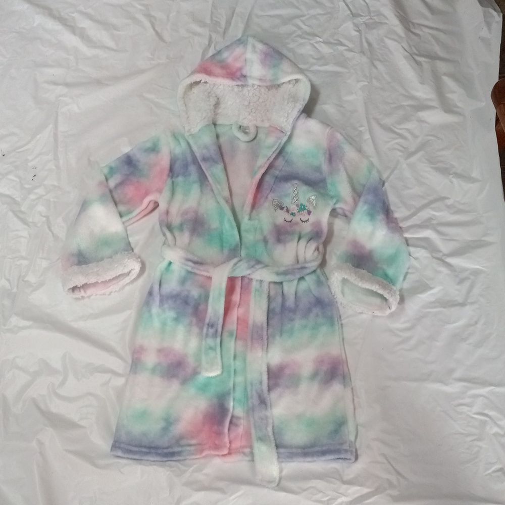 Modern Kids Girls Bathrobe Ultra Soft Feece Size M